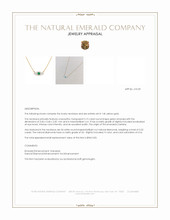 0.15 Ct. Emerald and Natural Diamond Halo Necklace, 14K Yellow Gold Appraisal