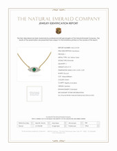 0.15 Ct. Emerald Natural Diamond Halo Necklace, 14K Yellow Gold Scan Report
