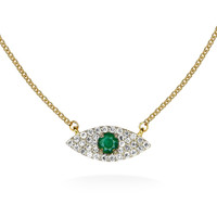 0.15 Ct. Emerald Yellow Gold necklace