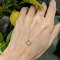 0.08 Ct. Emerald Pave Necklace, 14K Yellow Gold Life Style