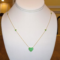 0.32 Ct. Emerald Pave Necklace, 14K Yellow Gold Image