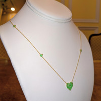 0.32 Ct. Emerald Pave Necklace, 14K Yellow Gold Image