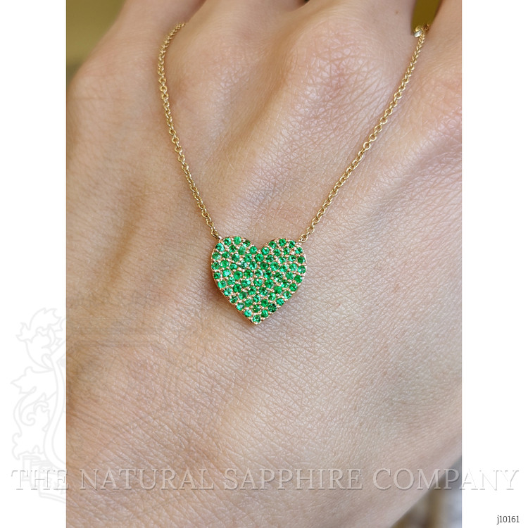 0.32 Ct. Emerald Pave Necklace, 14K Yellow Gold