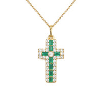 0.15 Ct. Emerald 14K Yellow Gold pendant