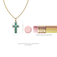 0.15 Ct. Emerald Natural Diamond Pave Pendant, 14K Yellow Gold Image