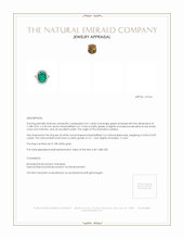 3.61 Ct. Emerald Natural Diamond Pave Ring, 18K White Gold Appraisal