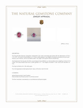 3.49 Ct. Pink Spinel and Natural Diamond Pave Ring, 18K White Gold Appraisal