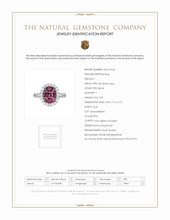 3.49 Ct. Spinel Natural Diamond Pave Ring, 18K White Gold Scan Report