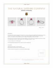 2.41 Ct. Purplish Pink Sapphire and Natural Diamond Pave Ring, 14K White Gold Appraisal