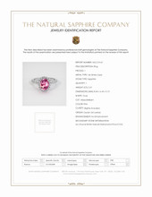 2.41 Ct. Purplish Pink Sapphire and Natural Diamond Pave Ring, 14K White Gold Scan Report