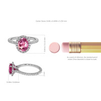 2.41 Ct. Pink Sapphire and Natural Diamond Pave Ring, 14K White Gold Image