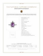 1.56 Ct. Pink Sapphire and Natural Diamond Pave Ring, 18K White Gold Scan Report