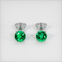 1.11 Ct.Tw. Emerald Platinum earring