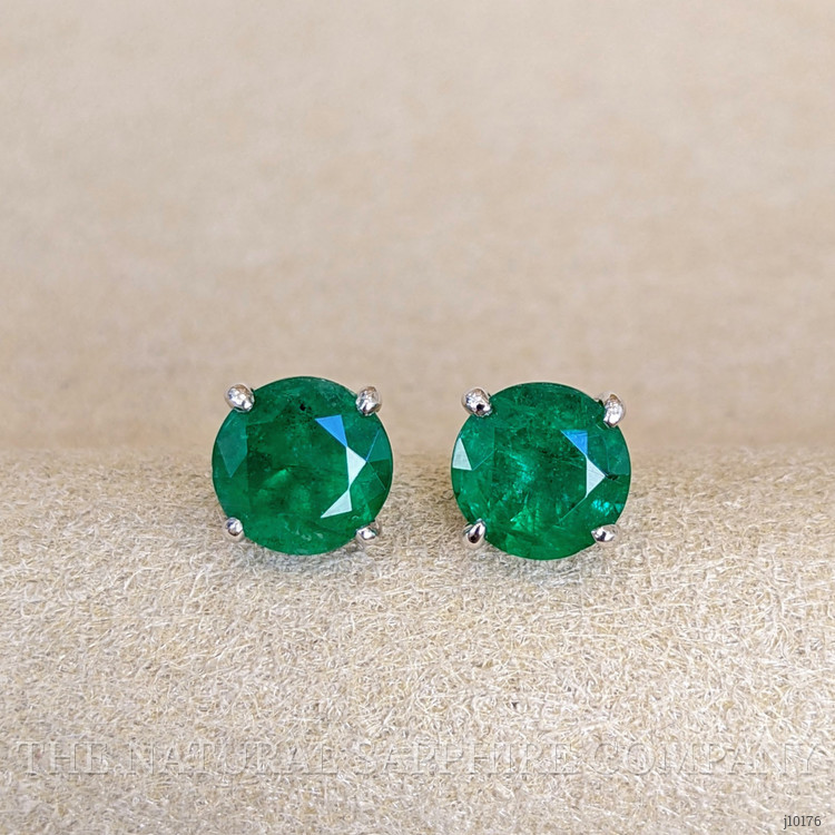 1.98 Ct.Tw. Emerald Studs Earrings, Platinum 950