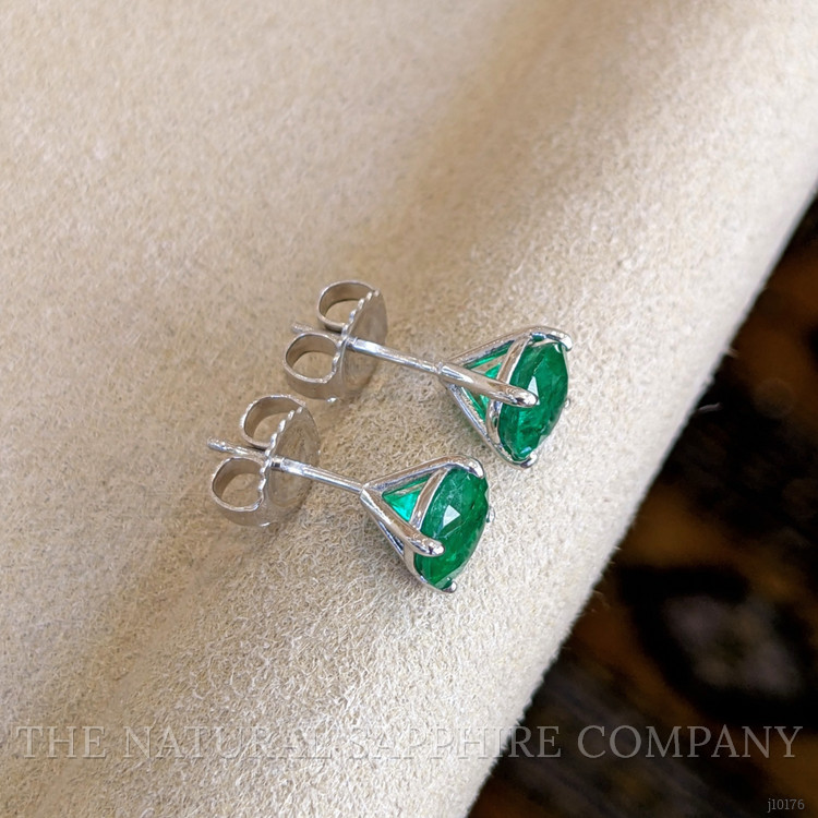 1.98 Ct.Tw. Emerald Studs Earrings, Platinum 950