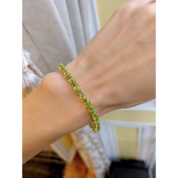12.72 Ct.Tw. Peridot Tennis/Riviere Bracelet, 18K Yellow Gold Life Style