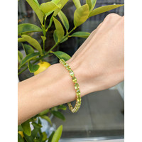 12.72 Ct.Tw. Peridot Tennis/Riviere Bracelet, 18K Yellow Gold Life Style
