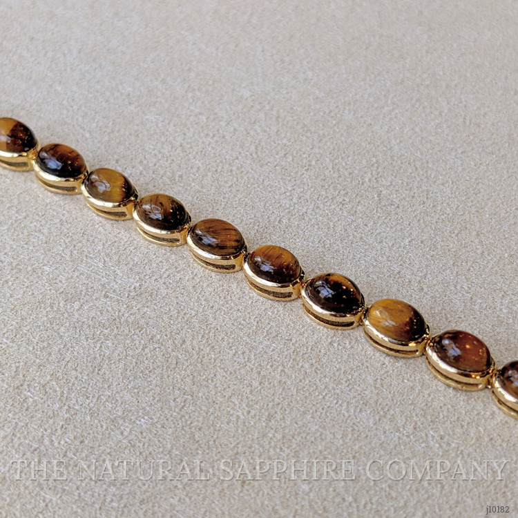 20.21 Ct.Tw. Tiger's Eye Bezel Bracelet, 18K Yellow Gold