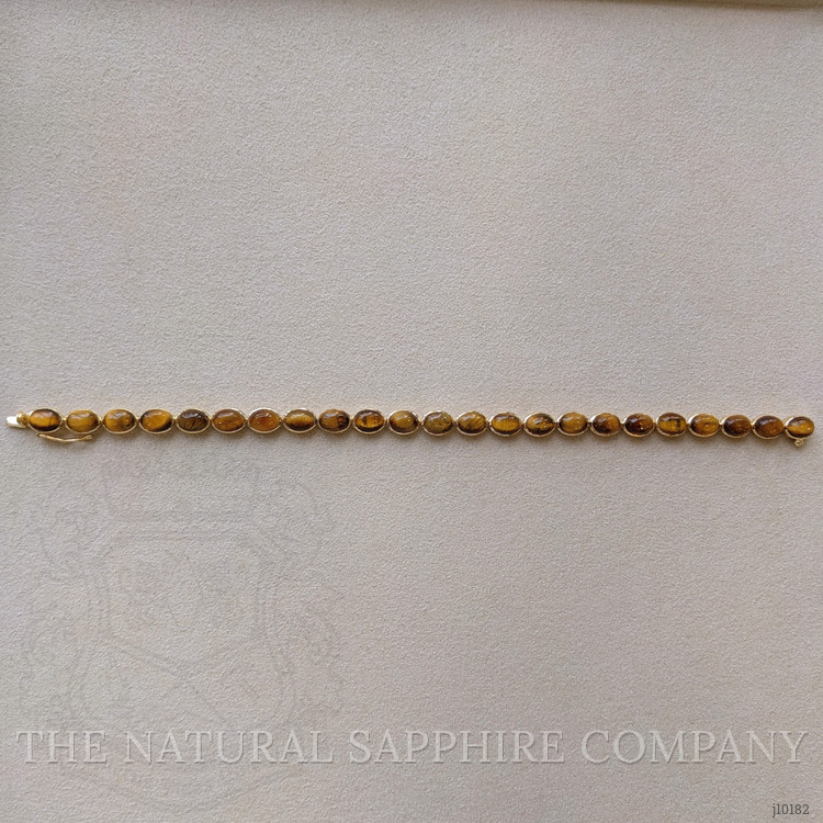 20.21 Ct.Tw. Tiger's Eye Bezel Bracelet, 18K Yellow Gold