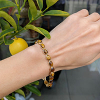 20.21 Ct.Tw. Tiger's Eye Bezel Bracelet, 18K Yellow Gold Life Style