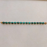 55.00 Ct.Tw. Malachite Tennis/Riviere Bracelet, 14K Yellow Gold Image