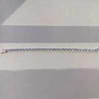 2.11 Ct.Tw. Aquamarine Natural Diamond Tennis/Line Bracelet, 14K White Gold Image
