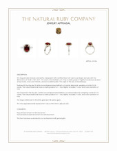 3.03 Ct. Ruby and Natural Diamond Pave Ring, 18K White & Yellow Appraisal