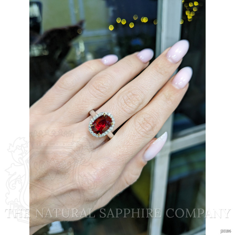 3.03 Ct. Ruby Natural Diamond Pave Ring, 18K White & Yellow