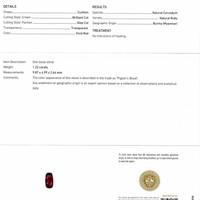 1.22 Ct. Ruby Natural Diamond Pave Ring, 18K White & Yellow Scan Report