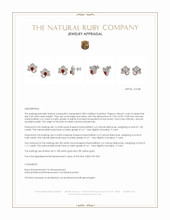 2.23 Ct.Tw.Total Carat Weight Ruby and Natural Diamond Pave Earrings, 18K White & Yellow Appraisal