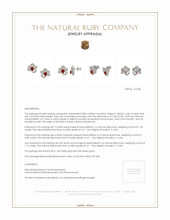 2.23 Ct.Tw. Ruby Natural Diamond Pave Earrings, 18K White & Yellow Appraisal
