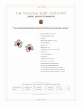 2.23 Ct.Tw.Total Carat Weight Ruby and Natural Diamond Pave Earrings, 18K White & Yellow Scan Report