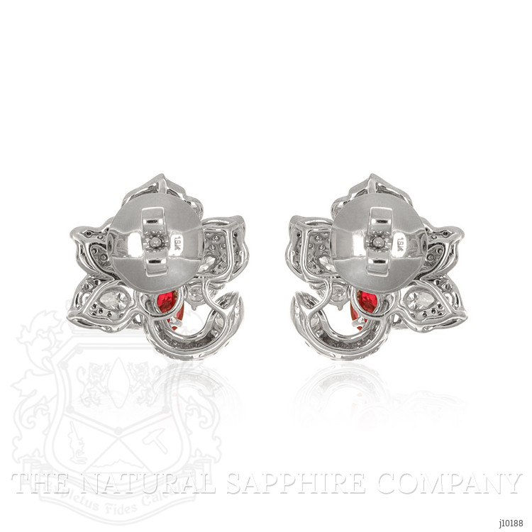 2.23 Ct.Tw. Ruby Natural Diamond Pave Earrings, 18K White & Yellow