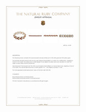 17.54 Ct.Tw.Total Carat Weight Ruby and Natural Diamond Pave Bracelet, 18K White & Yellow Appraisal