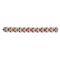 17.54 Ct.Tw. Ruby Natural Diamond Pave Bracelet, 18K White & Yellow Image