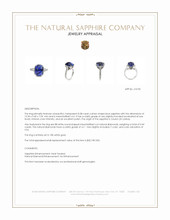 8.38 Ct. Blue Sapphire and Natural Diamond Pave Ring, 18K White Gold Appraisal