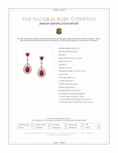 4.00 Ct.Tw.Total Carat Weight Pinkish Red Ruby and Mixed Natural Diamond Pave Earrings, 18K White & Yellow Scan Report