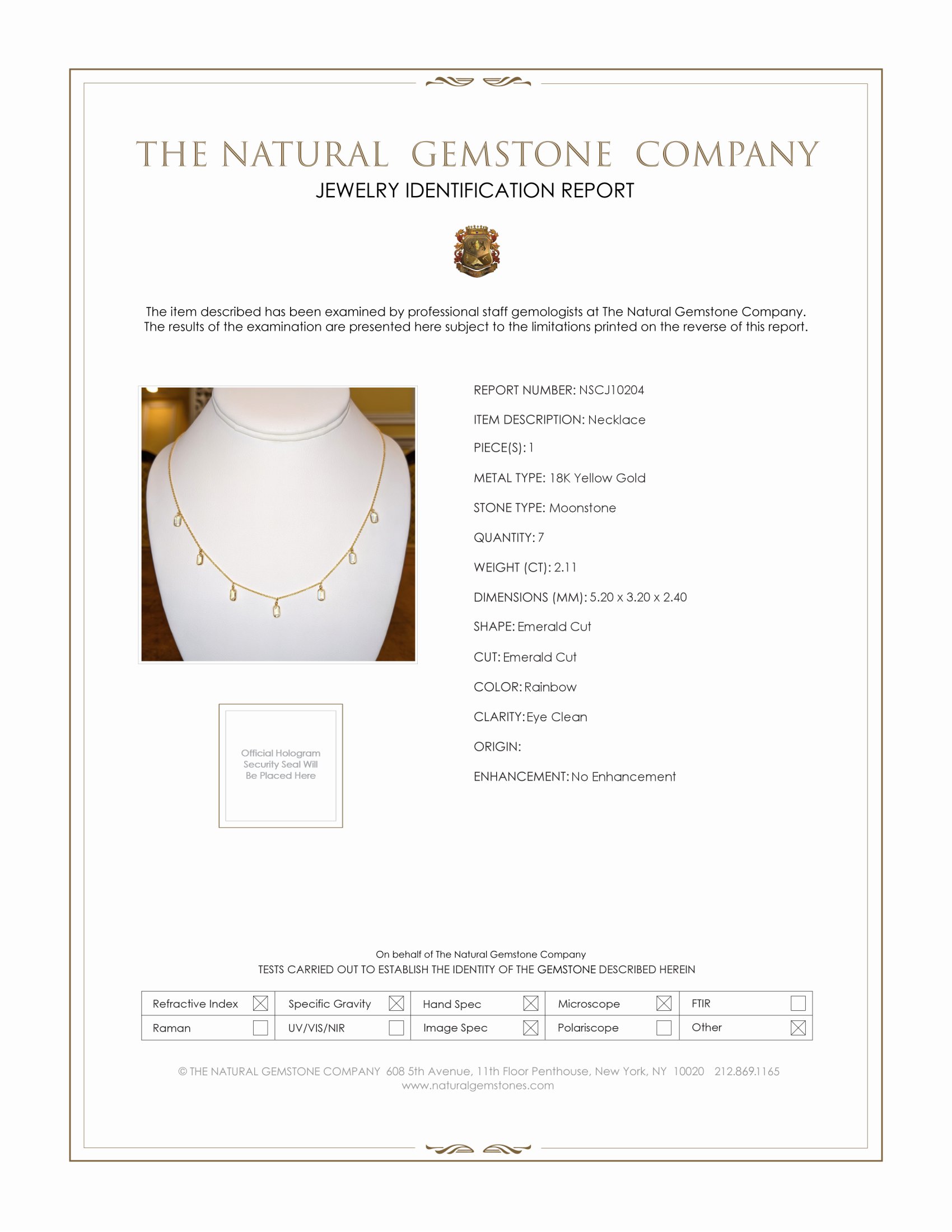 2.11 Ct. Moonstone Accent Stones Necklace, 18K Yellow Gold