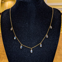 2.11 Ct. Moonstone Accent Stones Necklace, 18K Yellow Gold Image