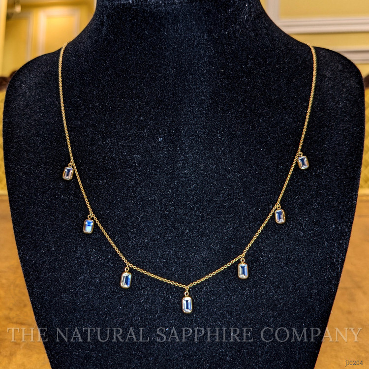 2.11 Ct. Rainbow Moonstone Accent Stones Necklace, 18K Yellow Gold