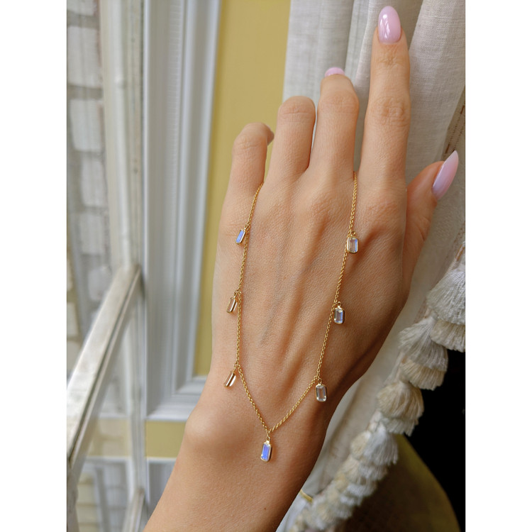 2.11 Ct. Moonstone Accent Stones Necklace, 18K Yellow Gold