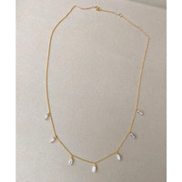 2.11 Ct. Moonstone Accent Stones Necklace, 18K Yellow Gold Life Style