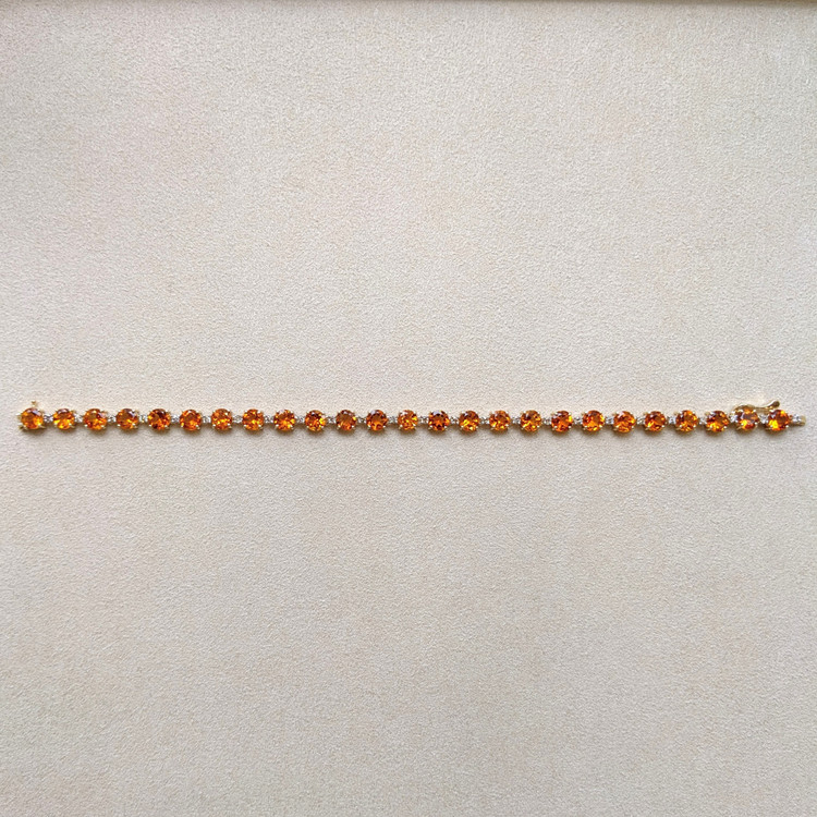7.55 Ct.Tw. Citrine Accent Stones Bracelet, 14K Yellow Gold