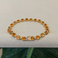 7.55 Ct.Tw. Citrine Accent Stones Bracelet, 14K Yellow Gold Image