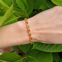 7.55 Ct.Tw. Citrine Accent Stones Bracelet, 14K Yellow Gold Life Style