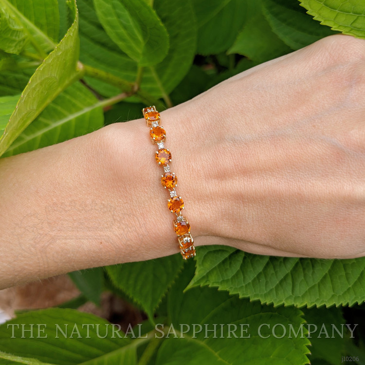 7.55 Ct.Tw. Citrine Accent Stones Bracelet, 14K Yellow Gold