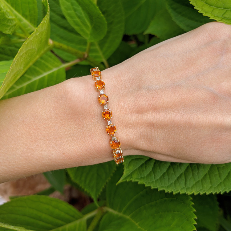 7.55 Ct.Tw. Citrine Accent Stones Bracelet, 14K Yellow Gold