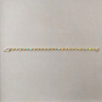 5.05 Ct.Tw.Total Carat Weight Opal Natural Diamond Accent Stones Bracelet, 14K Yellow Gold Life Style