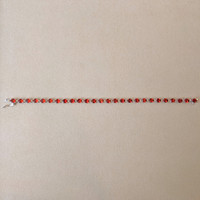 11.26 Ct.Tw. Garnet Natural Diamond Accent Stones Bracelet, 14K White Gold Image