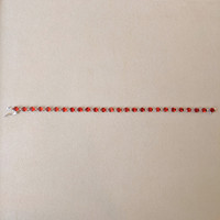 11.26 Ct.Tw. Garnet Natural Diamond Accent Stones Bracelet, 14K White Gold Life Style